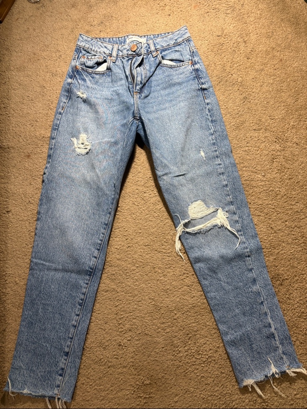 Garage Women's High-Rise Distressed Medium Blue Jeans